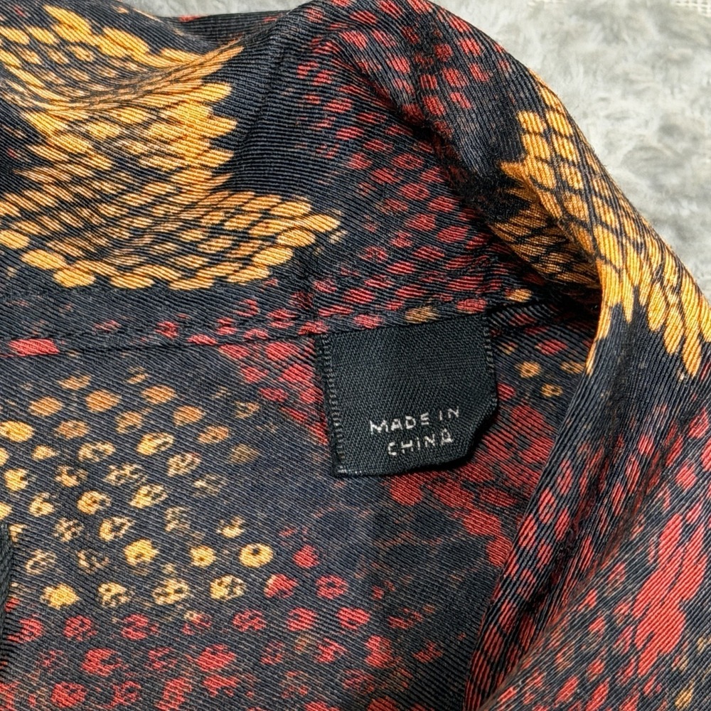 AllSaints Shirt Button Up Men 2XL Snake All Over Print Pocket Lightweight Dress - Picture 4 of 14